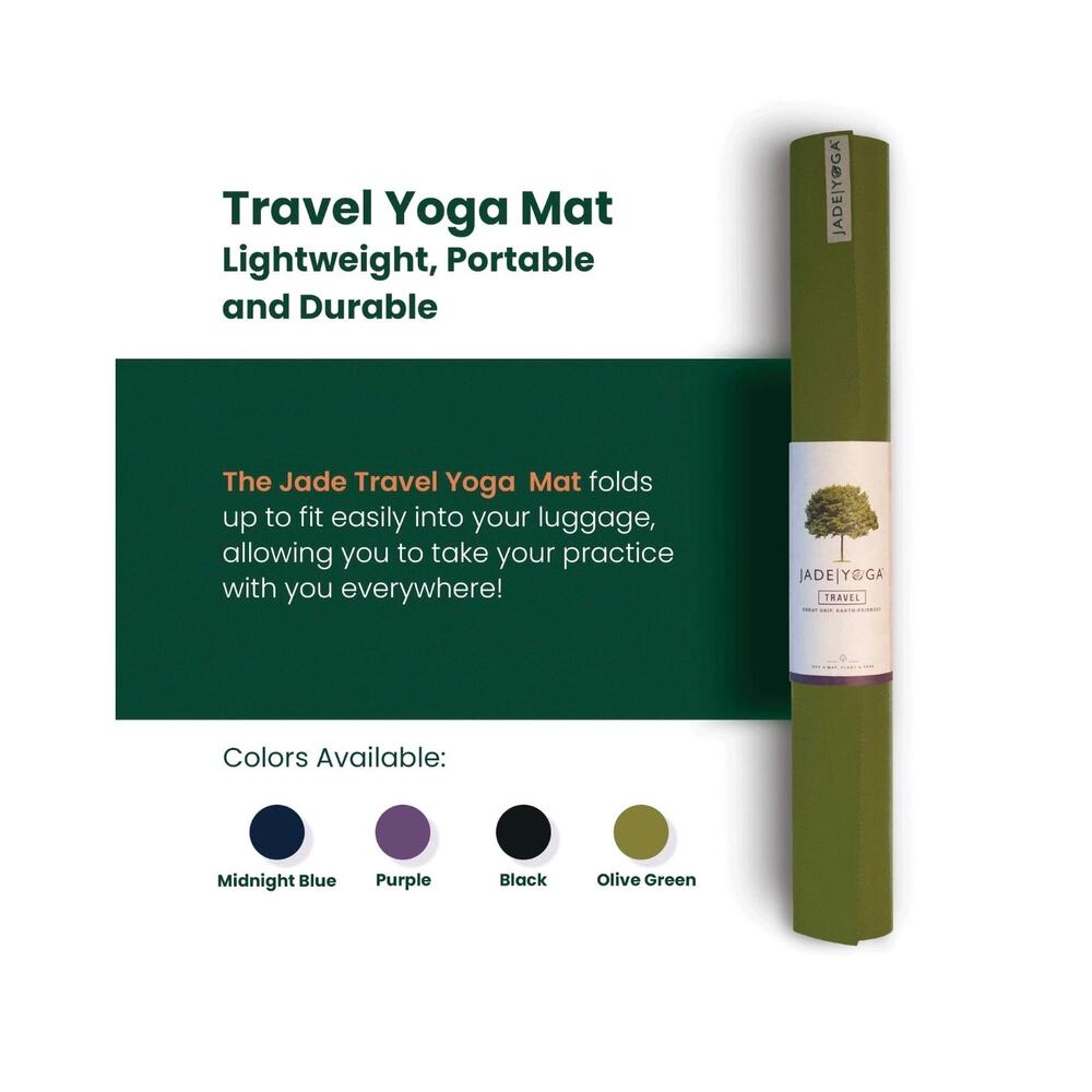 JadeYoga Harmony Yoga Mat Olive Green, balance, traction, cushion. Eco-friendly